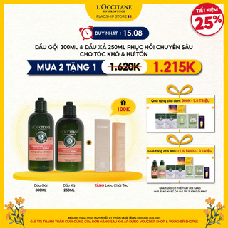 Dầu Gội - Dầu Xả Phục Hồi Chuyên Sâu Cho Tóc Khô & Hư Tổn L'Occitane  Aromachologie Intensive Repair 250ml 300ml