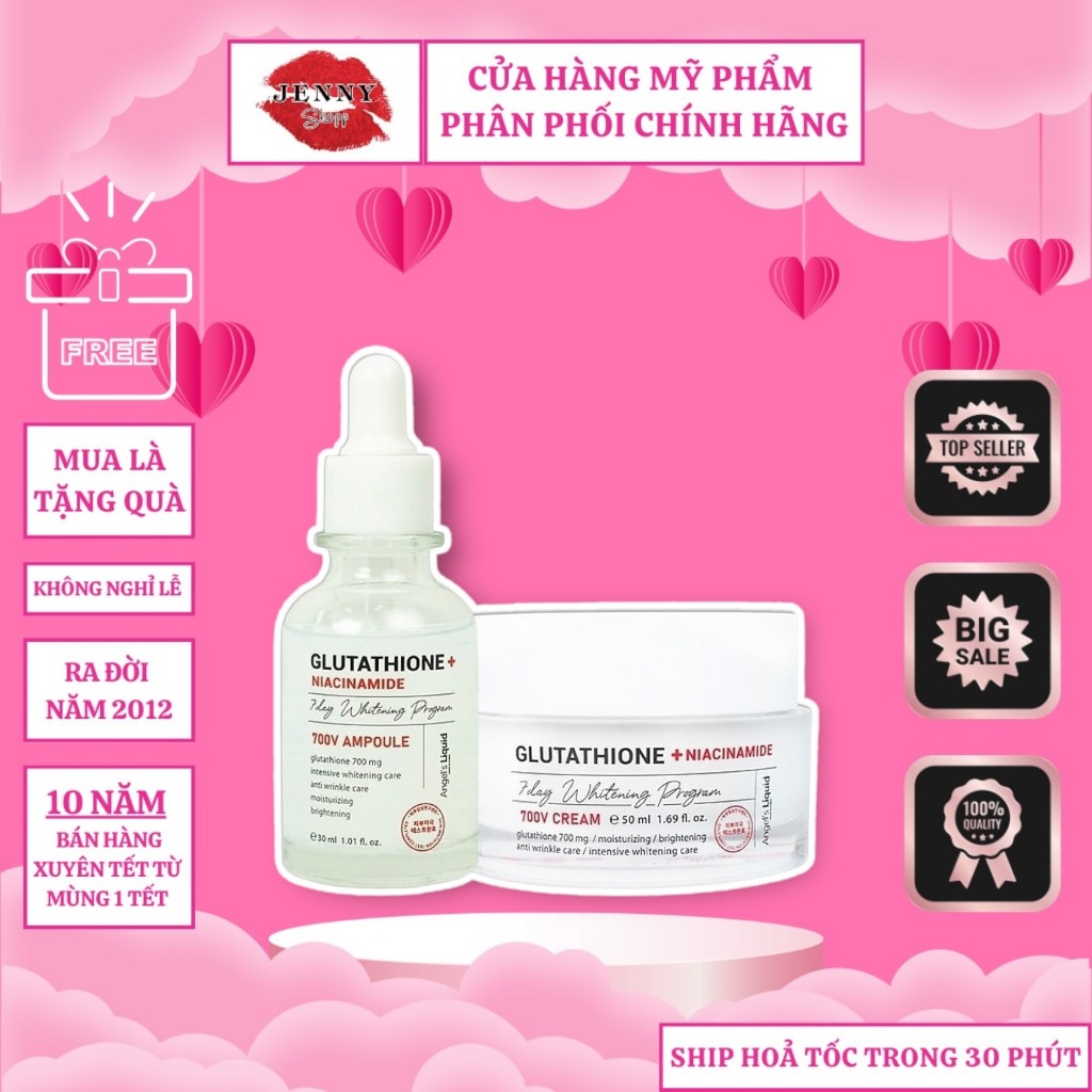 Bộ Dưỡng Trắng Da Angel's Liquid Tone Up Whitening Program Glutathione 700