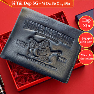 Ví nam da bò thật, bóp nam dáng đứng cao cấp gấp đôi có ngăn kéo - vn006 - ví nam da bò hcm