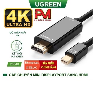 Cáp Mini DisplayPort (Thunderbolt) to HDMI dài 1.5M Cao Cấp 4K Ugreen 20848 - Full hd 10460/10461 - Hàng Chính hãng