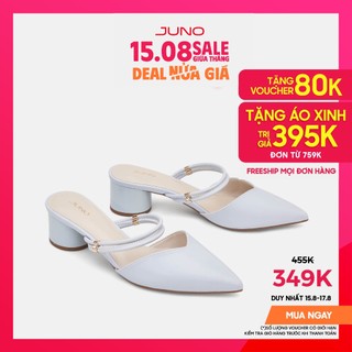 Giày Cao Gót Nữ 5cm Thời Trang JUNO Mules Mũi Nhọn Gót Trụ CG05097