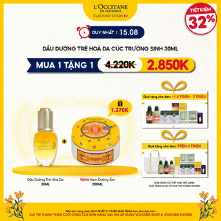 [Mã COSLUX09 giảm 120K đơn 1500K] Dầu Dưỡng Trẻ Hóa Da L'Occitane Immortelle Divine Youth Oil 30ml