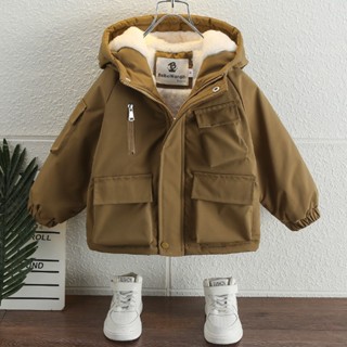    15-42 KG   Áo Khoác Gió Lót Lông Cho Bé Trai Và Gái Vải Trắng Bạc Cản Gió Chống Nước Giữ Ấm Cơ Thể 