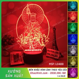 Đèn thờ ĐỊA TẠNG VƯƠNG BỒ TÁT,Đèn thờ địa tạng bồ tát, đèn thờ phật giáo, Đèn led đổi màu kèm remote
