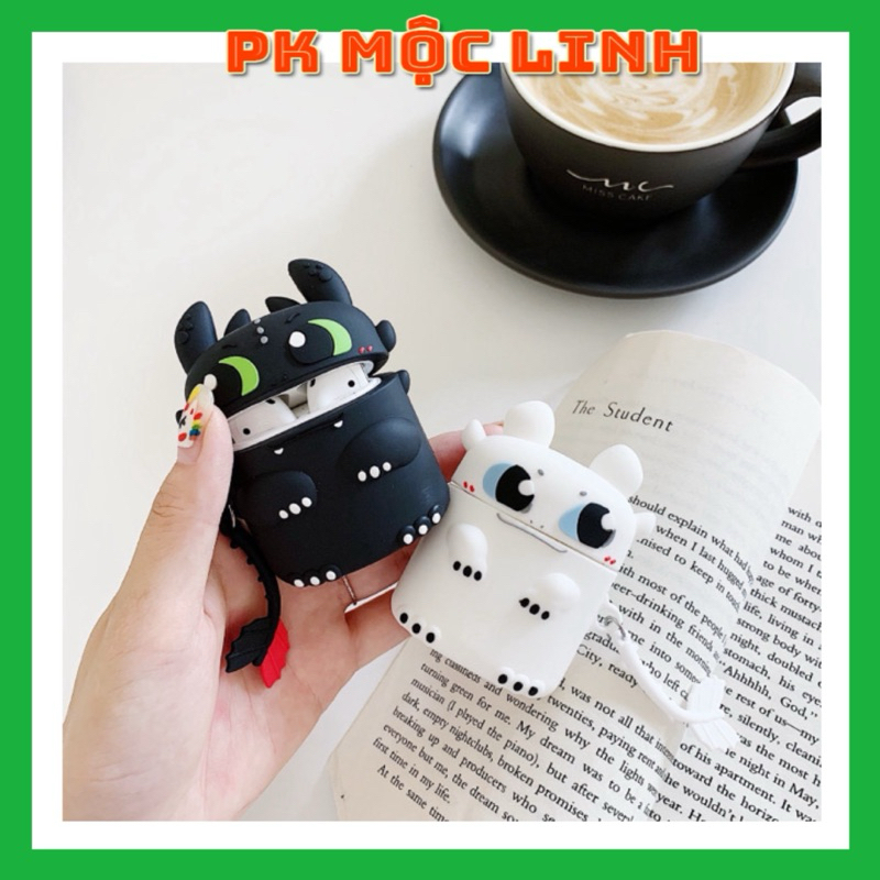 🌟 Về Airpod 3 2021 - Case airpod 1 2 3 Pro Rồng Light Fury Night Fury 🌟Vỏ bao ốp Airpods silicon tai nghe không dây