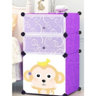 Tủ nhựa ghép - Tủ đầu giường - 3 tầng Kitty