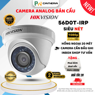 Camera Analog Hikvision DS-2CE56 DOT-IRP 2.0MP, bán cầu nhựa, chính hãng