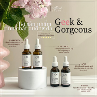 Bộ Sản phẩm sữa rửa mặt, serum, toner Geek & Gorgeous - Làm sạch sâu, cấp ẩm, ngăn ngừa mụn