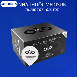 ( KHUYẾN MẠI )Bao Cao Su Olo 0.01 Đen – Siêu Mỏng, Nhiều Gel Bôi Trơn, Có Mùi Hương Vani, Size 52mm (Hộp 10 Bao)