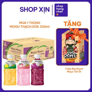 [MUA THÙNG 24 CHAI 320ML TẶNG 1 HỘP BIG SHEET] Nước Trái Cây Mogu Mogu Thạch Dừa Thái Lan Thơm Ngon