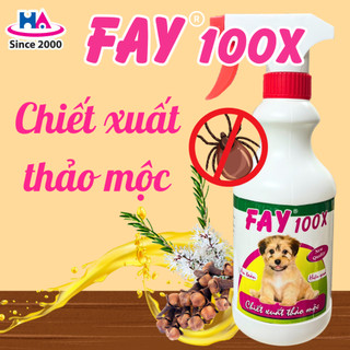 Xịt ve rận bọ chét - Fay 100x Chiết xuất thảo mộc, an toàn cho chủ và thú