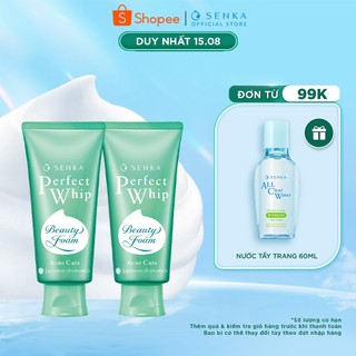 Bộ 2 sữa rửa mặt ngừa mụn senka perfect whip acne care 100g/chai