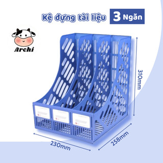 0933 Kệ đựng tài liệu để bàn a4 văn phòng phẩm 3 ngăn khay hồ sơ tiện lợi decor bàn học