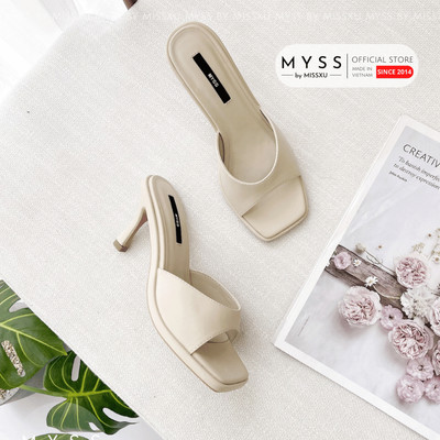 Giày guốc sục nữ MYSS quai ngang khoét sâu gót nhọn 9cm thời trang - SU180
