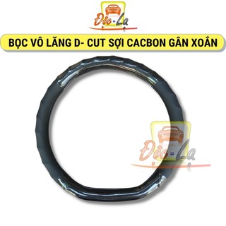 Bọc vô lăng carbon chữ D cut dạng gân xoắn cho xe elantra, kia , Seltos, Suzuki XL7 hàng chuẩn loại 1