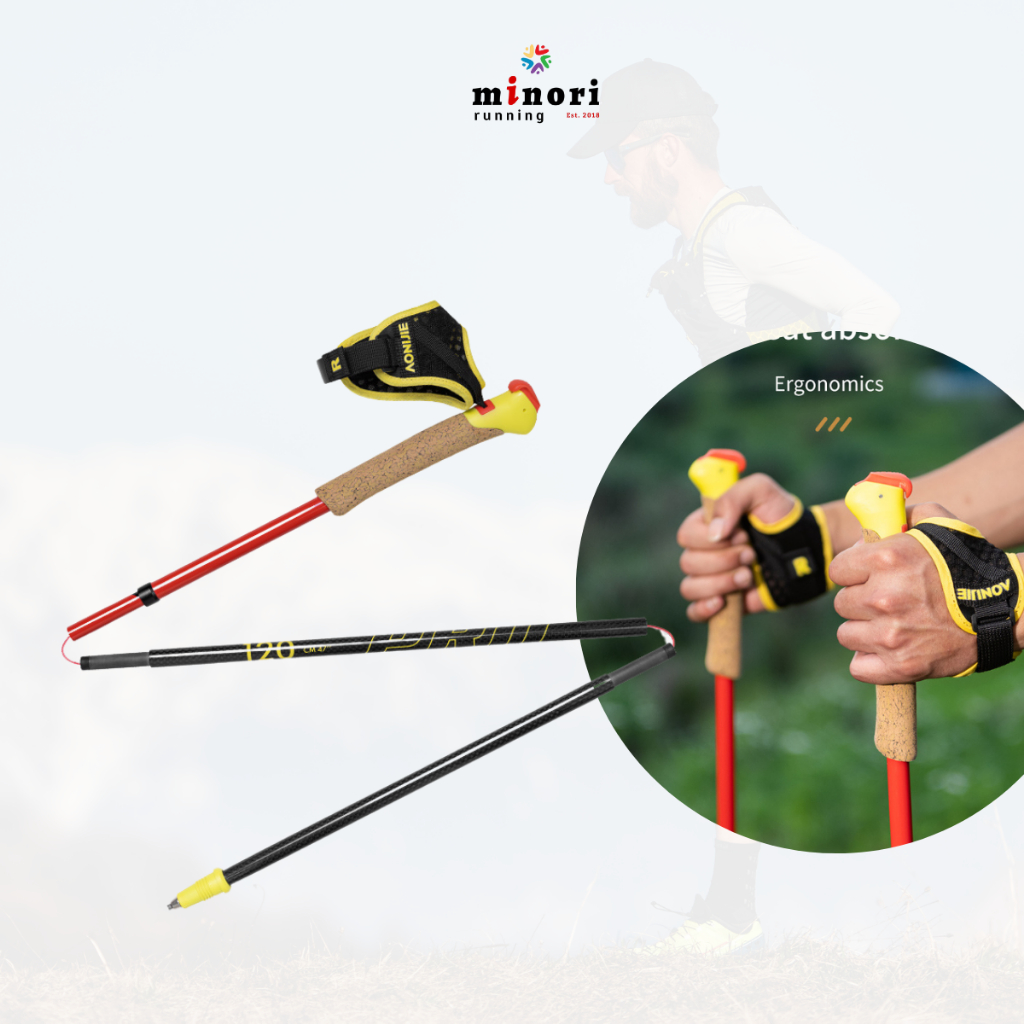 Gậy Cúc Cu Gậy Leo Núi Aonijie E4212 Gấp Gọn Siêu Nhẹ 128g kèm Găng Tay Gậy Full Carbon cực bền