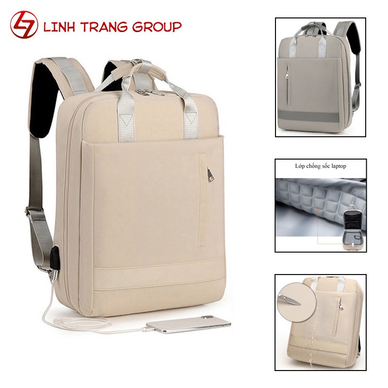 Balo Thời Trang Tích Hợp Cáp Sạc Nối Dài Cho Laptop 15.6 Inch - Oz104