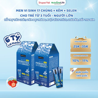 COMBO 2 Hộp Men Vi Sinh Alive Probiotics Plus 17 Chủng,Kẽm,Selen Cải Thiện Tiêu Chảy, Táo Bón, Rối Loạn Tiêu Hóa 2g/Gói