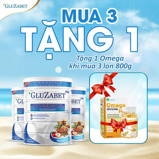 MUA 3 TẶNG 1 OMEGA, Sữa Dành Cho Người Tiểu Đường, Hỗ Trợ Ổn Định Đường Huyết, Ngừa Biến Chứng, Tăng Đề Kháng Gluzabet