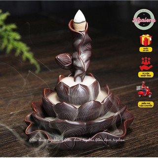 Thác khói trầm hương thác sen tầng tặng 5 nụ trầm