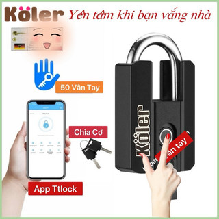 Khoá Móc Vân Tay Koler.Khóa Thông Minh Chống Cắt. Mở khóa bằng vân tay, Bluetooth và chìa khoá cơ.