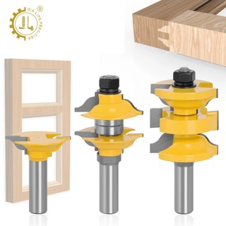 Bộ mũi dao phay gỗ ghép mộng cửa loại dày cốt 12ly7 - Mũi soi máy phay gỗ router cầm tay