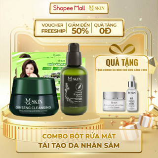 [ TẶNG COMBO HA MINI ] Combo Serum Tái T.ạo Da Nhân Sâm MQ SKIN Và Bột Rửa Mặt Nhân S.âm