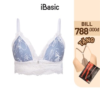 Áo ngực bralette mút mỏng ren hoạ tiết orchid iBasic BRAY095
