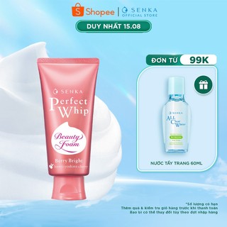 Sữa rửa mặt sáng hồng mướt mịn SENKA PERFECT WHIP berry bright 100g