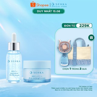 Bộ đôi Serum dưỡng ẩm - chống lão hóa và Mặt nạ ngủ cấp ẩm chuyên sâu SENKA DEEP MOIST 3X HA SERUM 30ML & GEL CREAM 50G