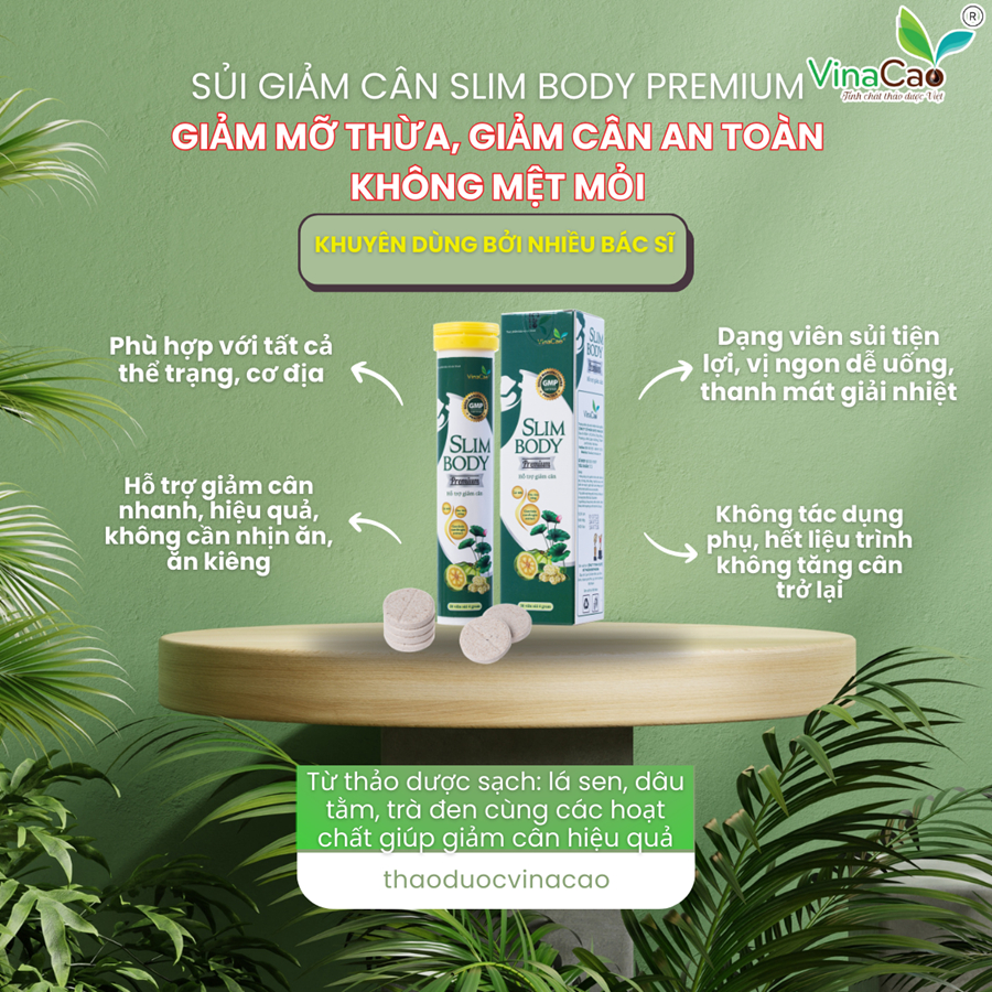 Viên sủi giảm cân cấp tốc Slim Body Hamii - Giảm cân nhanh, an toàn, không cần ăn kiêng