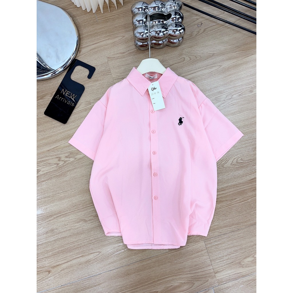 [ A06 ]  Áo sơ mi cộc tay thêu ngựa chất lụa hàn Qiho.store | BigBuy360 - bigbuy360.vn