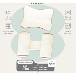 Bộ gối nằm - gối chặn Uala Rogo cao cấp mềm mịn giúp bé ngủ ngon UR 9500