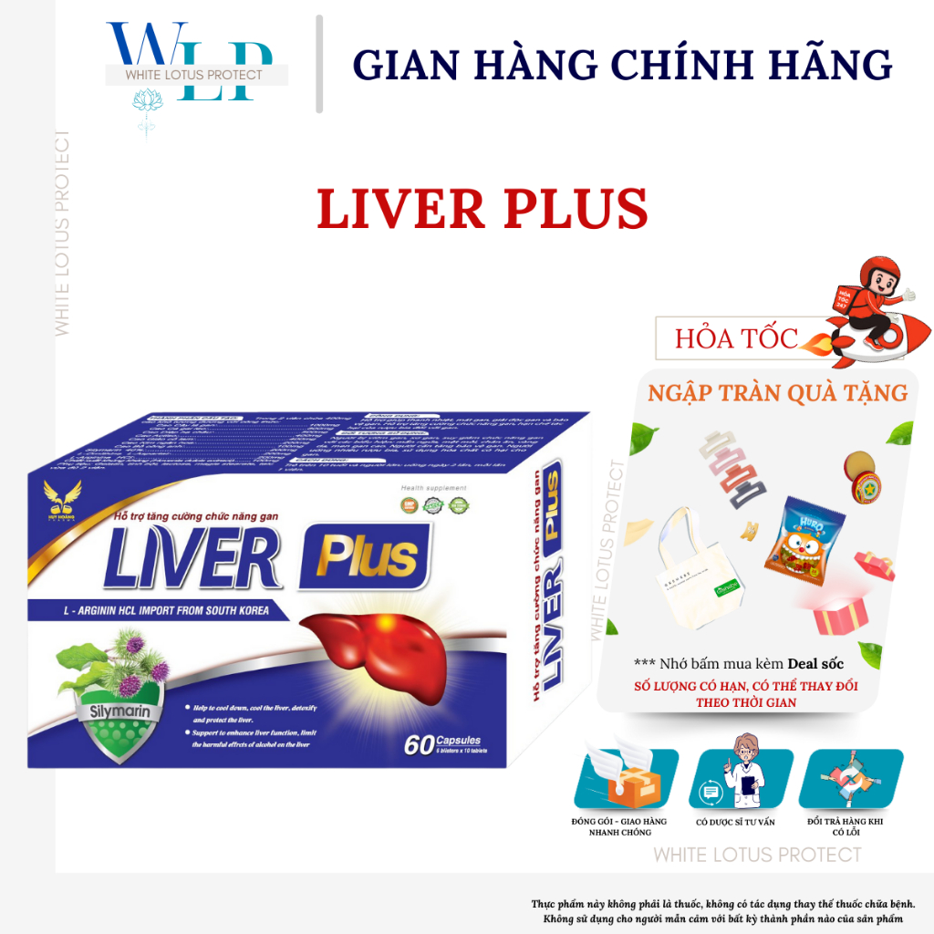 [HCM] Liver Plus Viên uống Hỗ trợ giải độc gan, mát gan (H/60 viên)