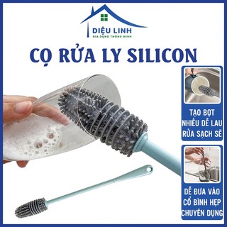 Cọ rửa bình sữa cọ rửa ly, cọ rửa bình sữa cho bé cán dài bằng silicon tiện lợi dieulinhshop