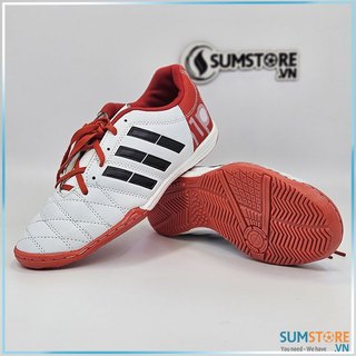 Giày Đá Banh Đế Bằng Winbro Trắng Đỏ Cam - Giày Futsal IC 2024 (Đã Khâu Full Đế)