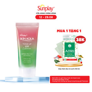 Kem chống nắng nâng tông da tái dạng tinh chất Sunplay Skin Aqua Tone Up UV Essence Rose SPF 50+PA++++50g