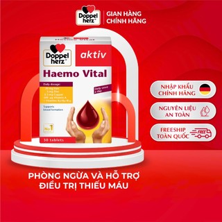 Viên uống bổ sung sắt Doppelherz Haemo Vital hỗ trợ phòng ngừa thiếu máu (Hộp 30 viên)