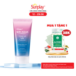 Kem chống nắng nâng tông cho da tối màu dạng tinh chất Sunplay Skin Aqua Tone Up UV Essence Lavender SPF 50+ PA++++ 50g