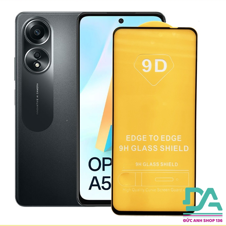Kính cường lực 9D full màn OPPO A58 tặng giấy lau kính
