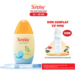 Kem chống nắng Sunplay cho bé từ 6 tháng tuổi và da nhạy cảm, dạng sữa Sunplay Baby Mild SPF 35, PA++ 30g
