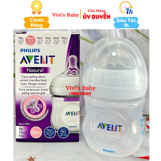 Bình sữa Philips Avent 125ml Cổ Rộng Natural Chống Đầy Hơi Chống Sặc - 1 Đổi 1 Nếu Lỗi NSX