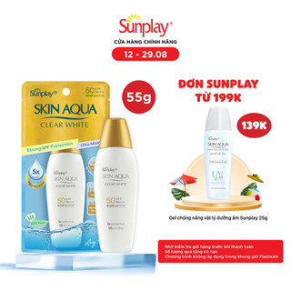 Kem chống nắng dưỡng trắng, kiểm dầu dùng mỗi ngày dạng sữa Sunplay Skin Aqua Clear White Eco Việt Nam SPF50, PA++++ 55g