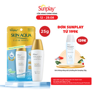 Kem chống nắng dưỡng trắng, kiểm dầu dùng mỗi ngày dạng sữa Sunplay Skin Aqua Clear White Eco Việt Nam SPF50, PA++++ 25g