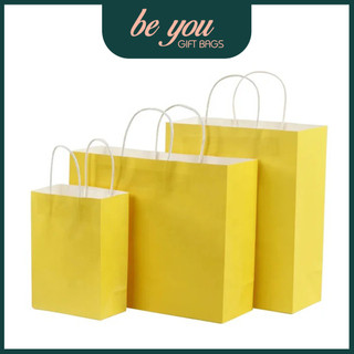 "Giá Sỉ - Set 10 Cái" Túi Giấy Kraft Nhật Cao Cấp - Màu Vàng - Size 15 x 8 x 20 cm - Be You Gift Bags