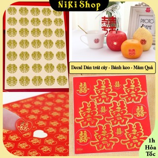 Decal dán trái cây mâm quả - ly tách - vật dụng