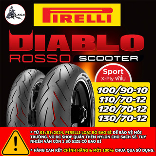 Vỏ lốp xe pirelli rosso scooter cho vespa sprint, gts, msx125, tnt125. 110/70-12; 120/70-12; 130/70-12