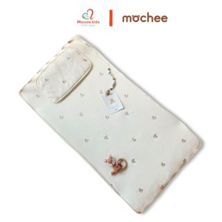  Thảm nằm chống thấm Mochee cotton waffle 60x120cm chất liệu tổ ong thoáng khí cho bé - Monnie Kids 