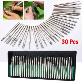 ❤️FREESHIP❤️ Bộ 30 mũi đá mài kim cương mũi chạm khắc độ mịn 180 Grit cán 3mm