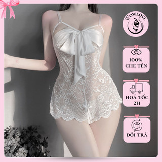 Body Suit Ren Sexy Gợi xuyên thấu gợi cảm cho nữ phối nơ ngực